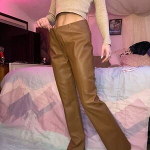 Chic Brown Leather Pants